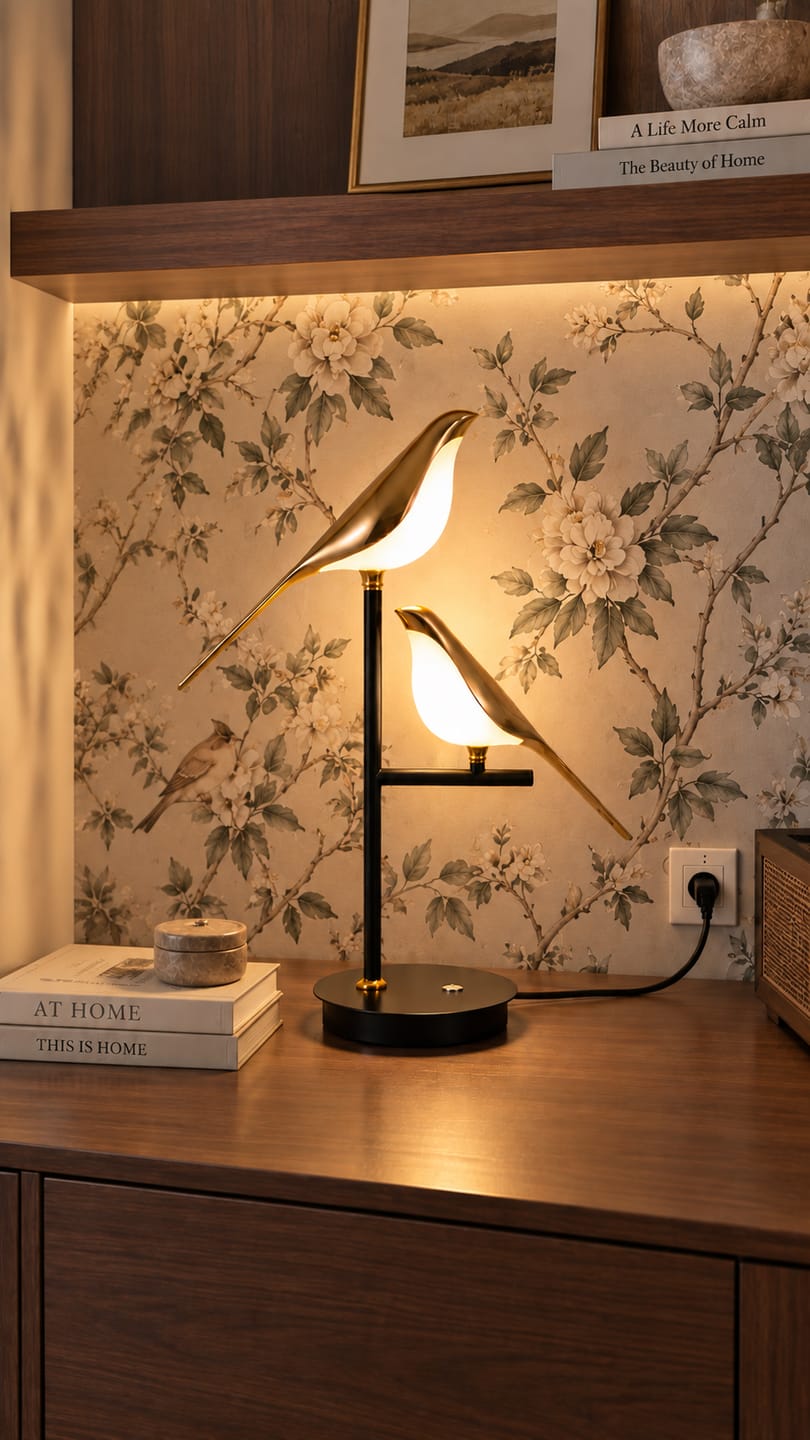 Customer photo review of Mrbird Table Lamp