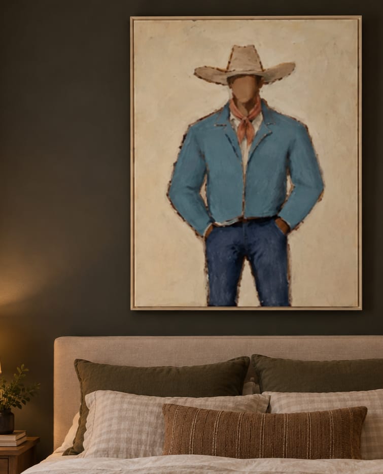 Customer photo review of Blue Mesa-Cowboy Portrait Painting