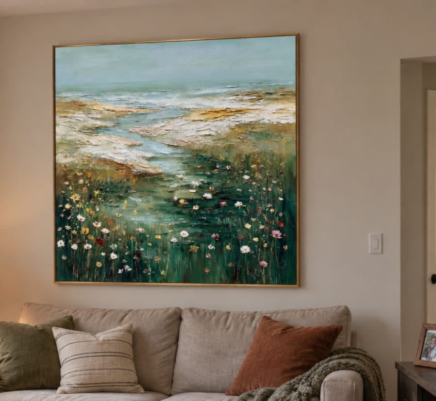 Customer photo review of Lily Marsh-Textured Landscape Painting