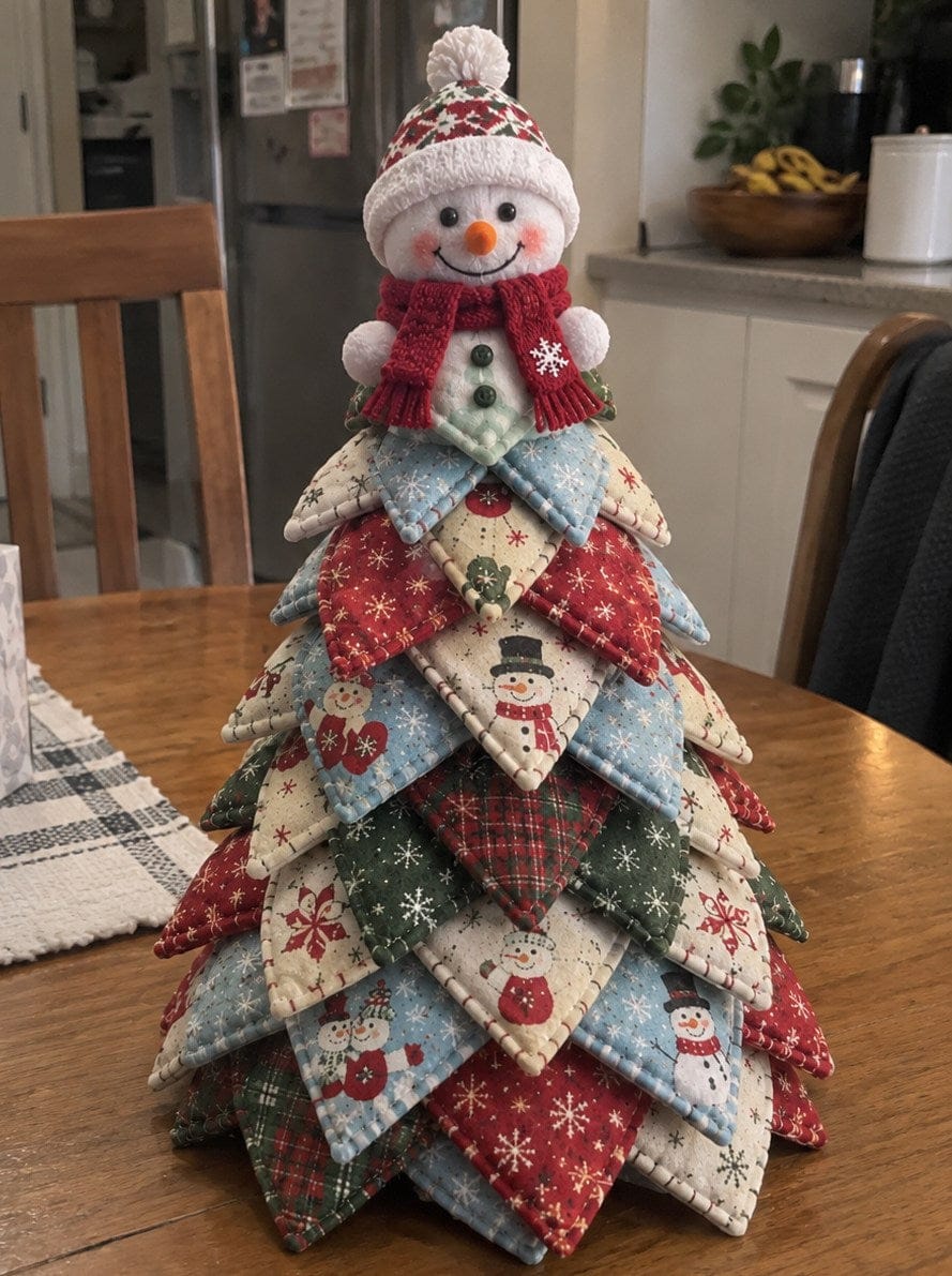 Customer photo review of DIY Quilted Christmas Tree Kit - Snowman