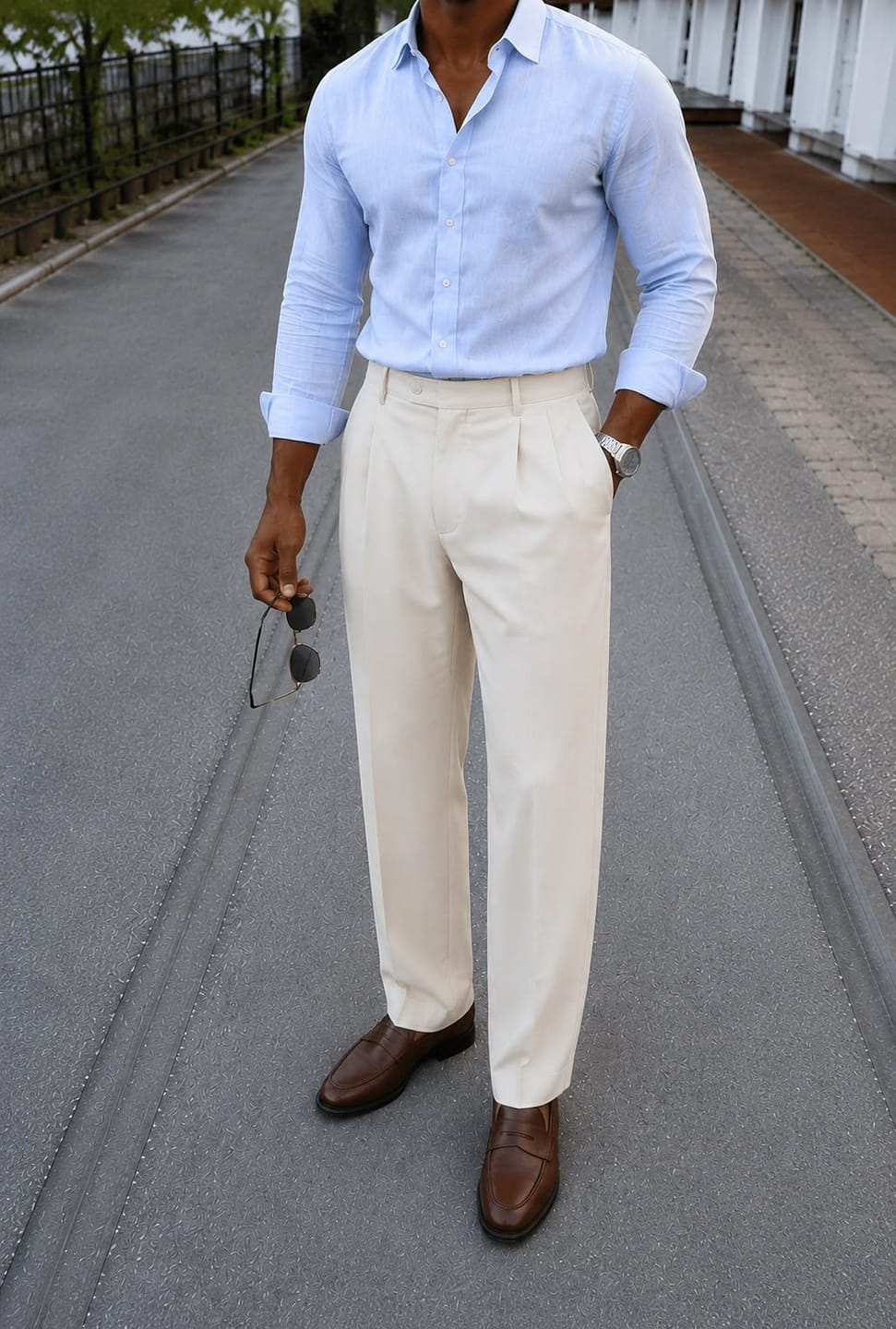 Customer photo review of Mallorca Linen Pantalon