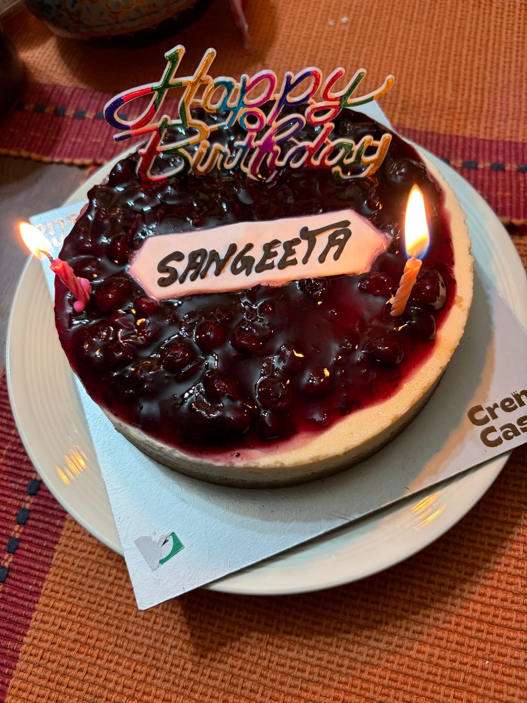 Customer photo review of Blueberry Baked Cheesecake