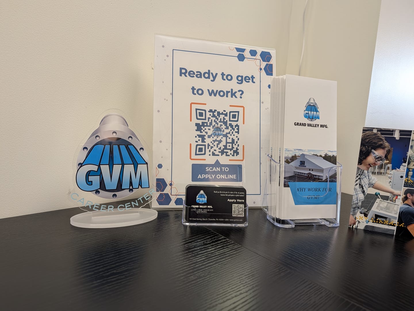 Customer photo review of 3 Tabletop Signs + 10 Keychains