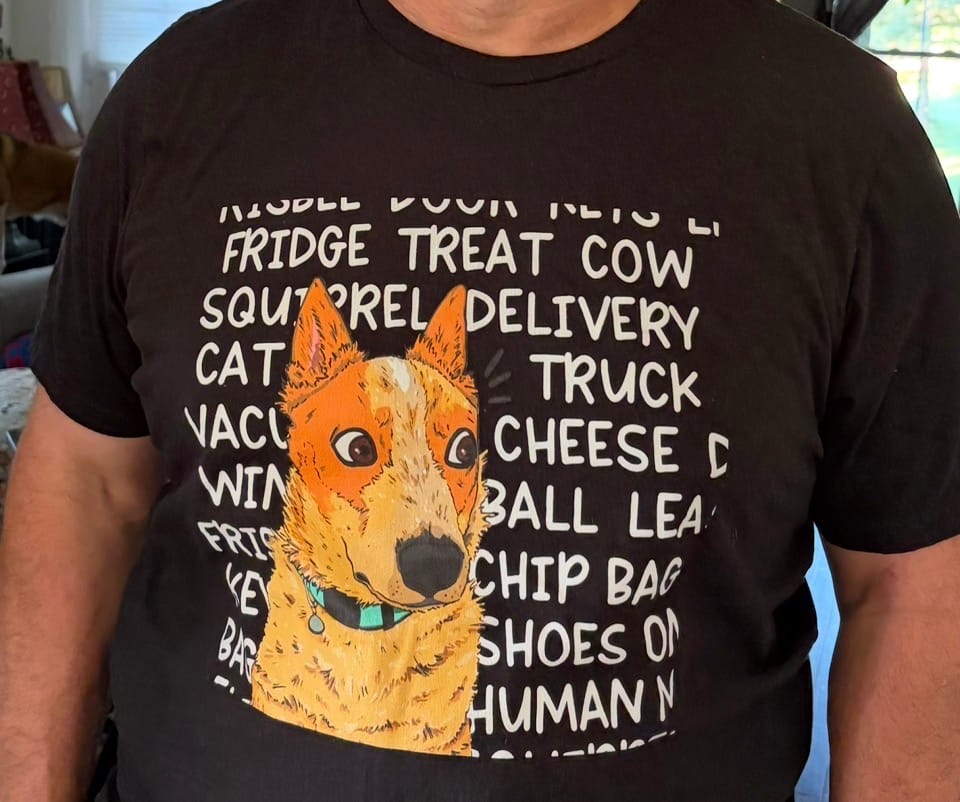 Customer photo review of Red Heeler ACD Mind Shirt