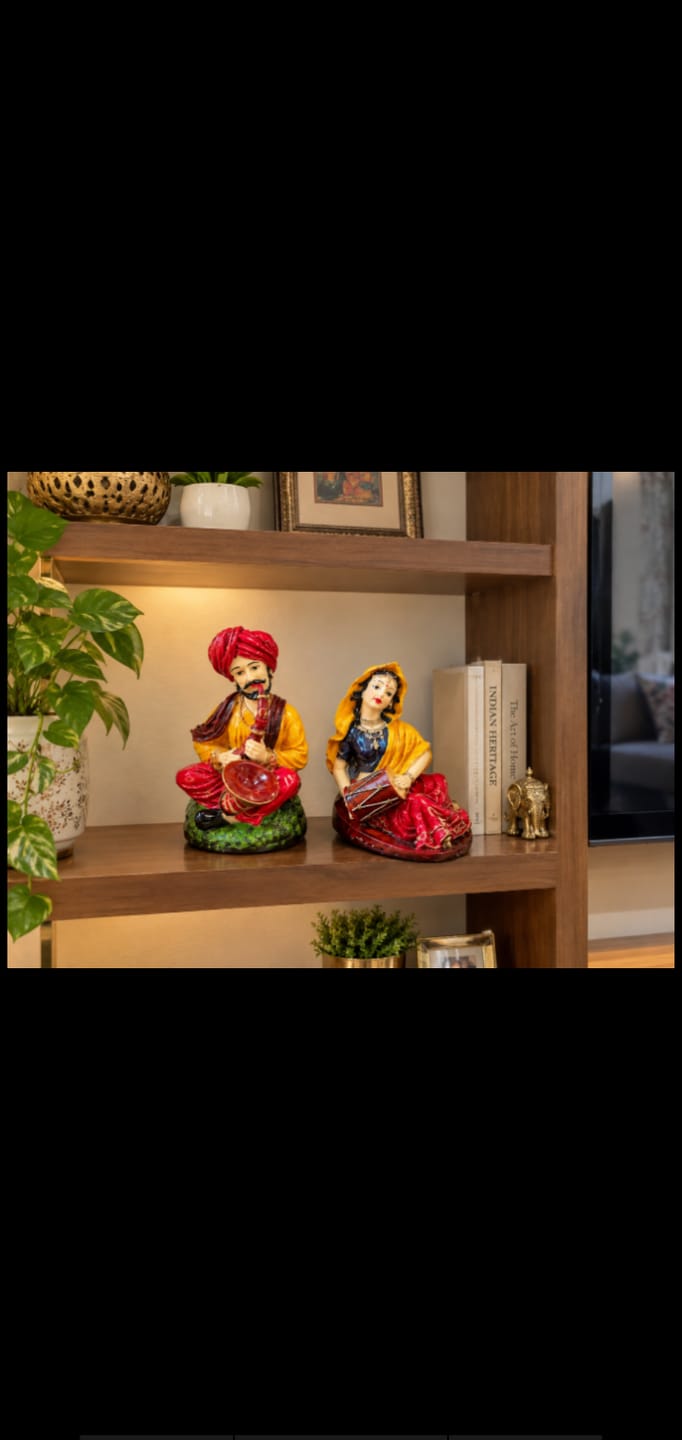 Customer photo review of Rajasthani Couple Decorative Statue Set – Traditional Ethnic Home Décor