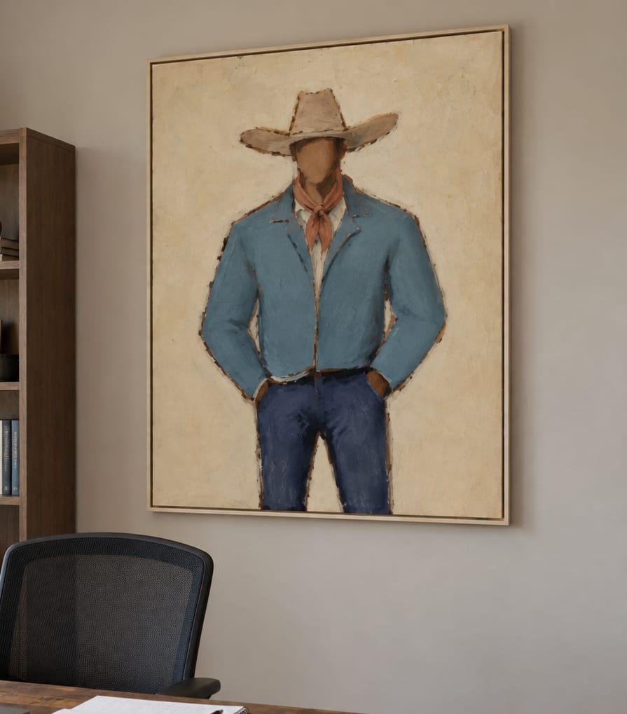 Customer photo review of Blue Mesa-Cowboy Portrait Painting