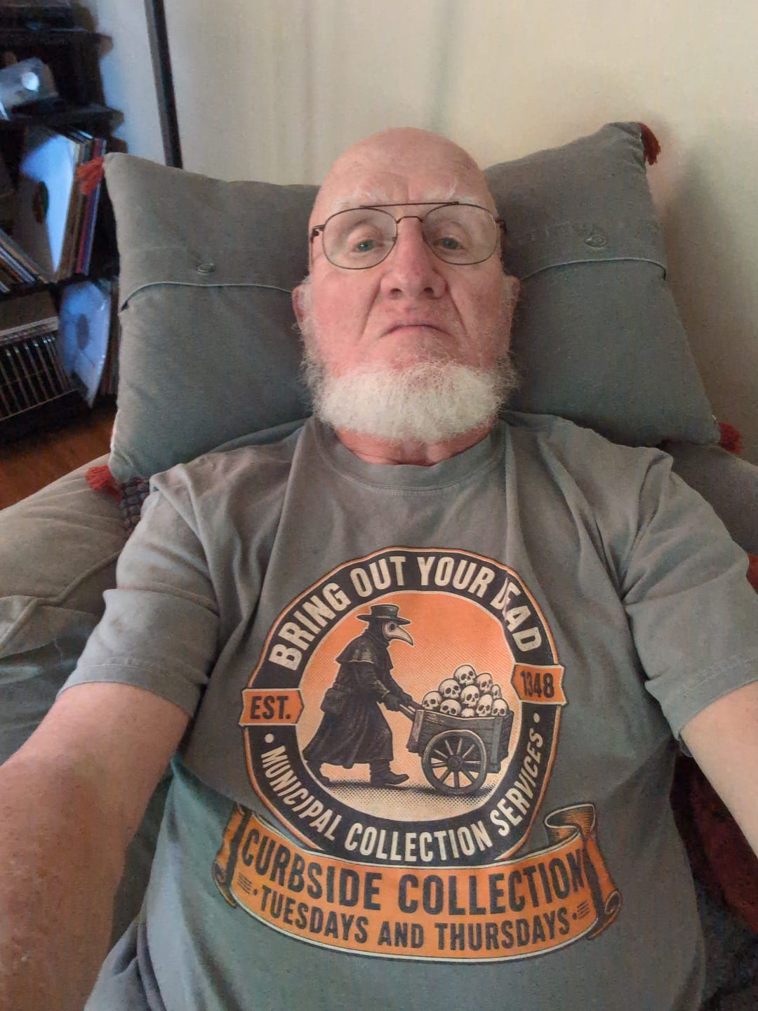 Customer photo review of Bring Out Your Dead Plague Doctor Premium Tee