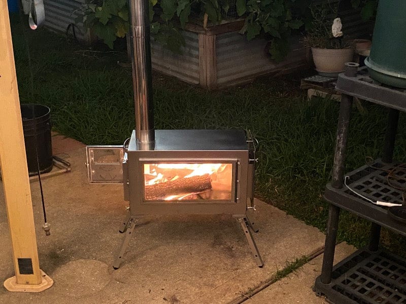 Customer photo review of RBM Outdoors Caminus M - Medium Wood-Burning Tent Stove with Fire-Resistant Glass