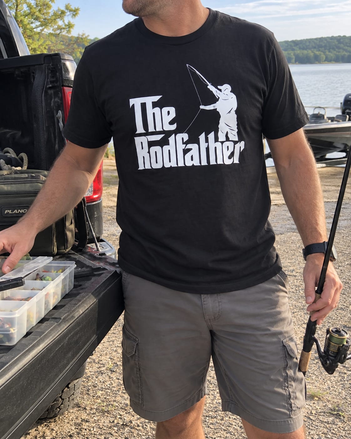 Customer photo review of The Rodfather Fishing T-Shirt