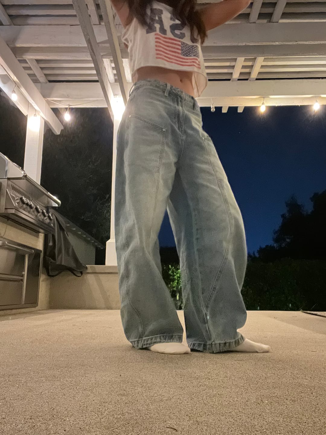 Customer photo review of Aelfric Eden Seam Panel Baggy Barrel Jeans