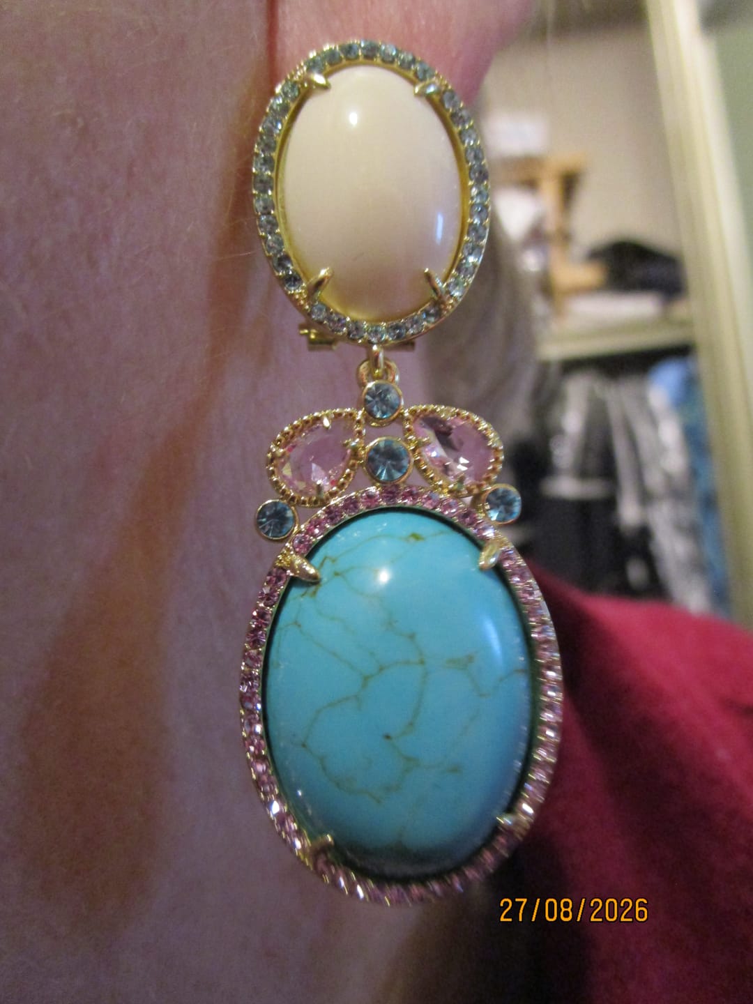 Customer photo review of HEIDI DAUS® "Moda Roma" Crystal Art Deco Dangle Earrings