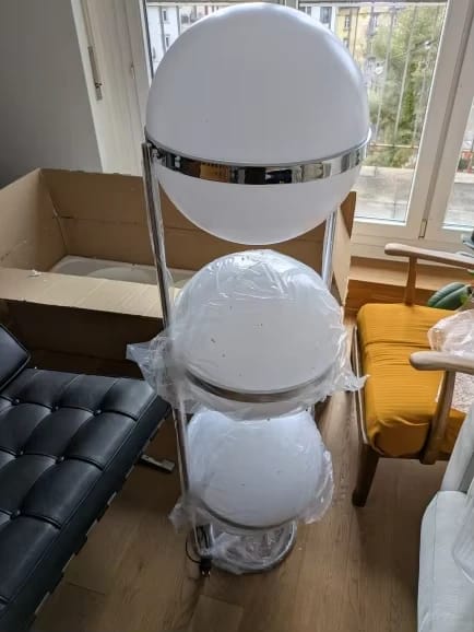 Customer photo review of Tiered Floor Lamp for Reading Nook, Steel, 45 to 120 cm