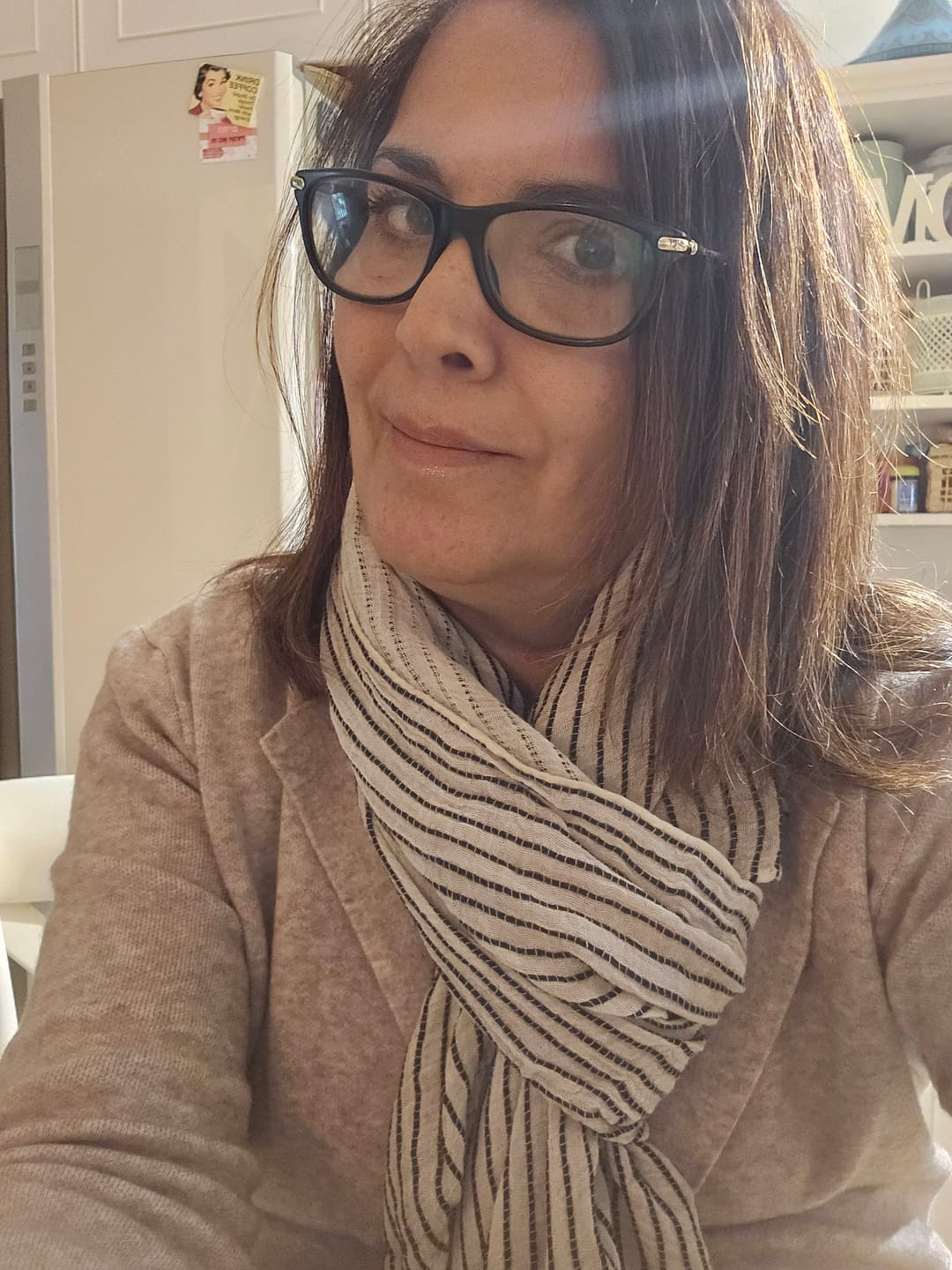 Customer photo review of צעיף טקסטורה פסים אבן