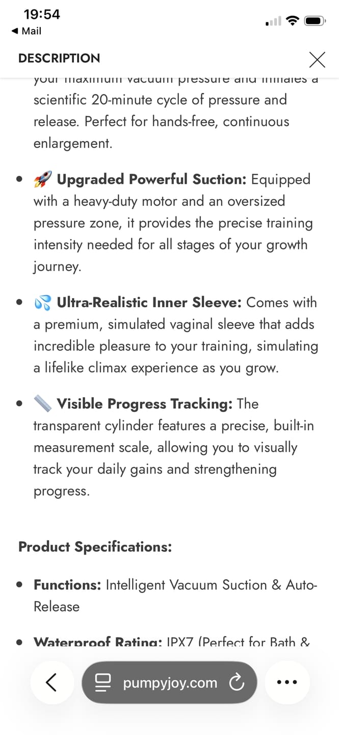 Customer photo review of Upgraded Automatic Penis Pump - 100% Waterproof Intelligent Vacuum Extender for Men