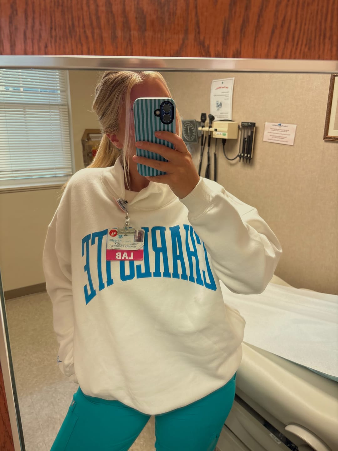 Customer photo review of Glory Days Apparel - Cream Charlotte Big Block Oversize Mockneck (with pockets!)