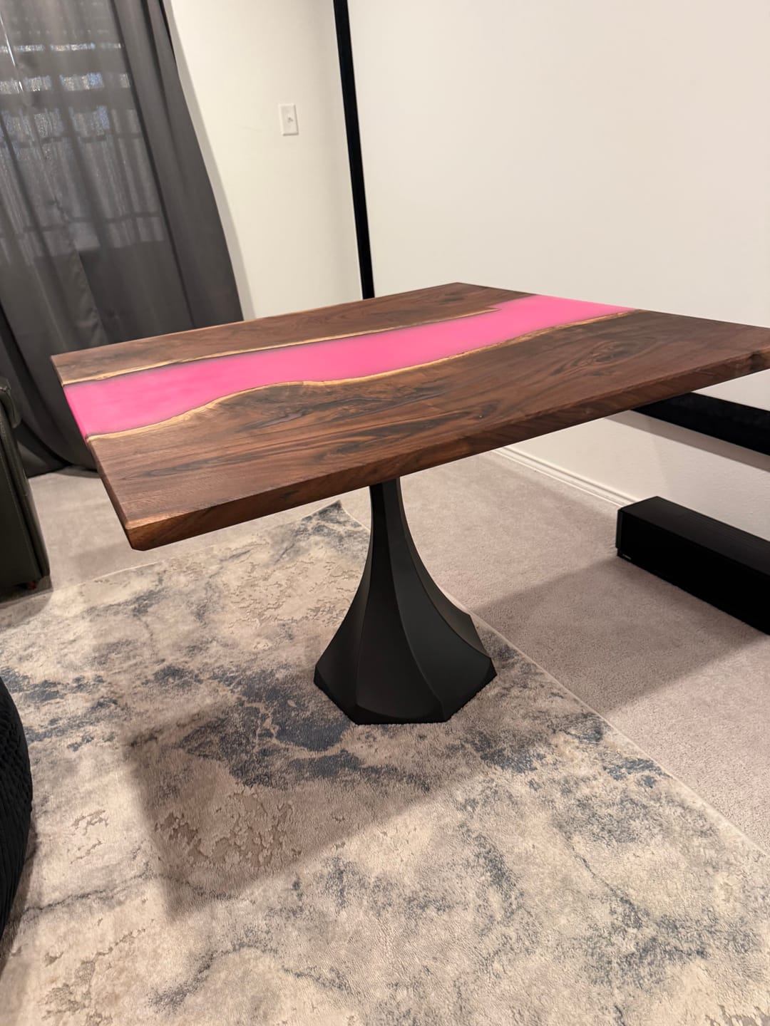 Customer photo review of Table Base 311S Lithe 28" H Handcrafted  DIY for Live Edge Wood Slab Projects