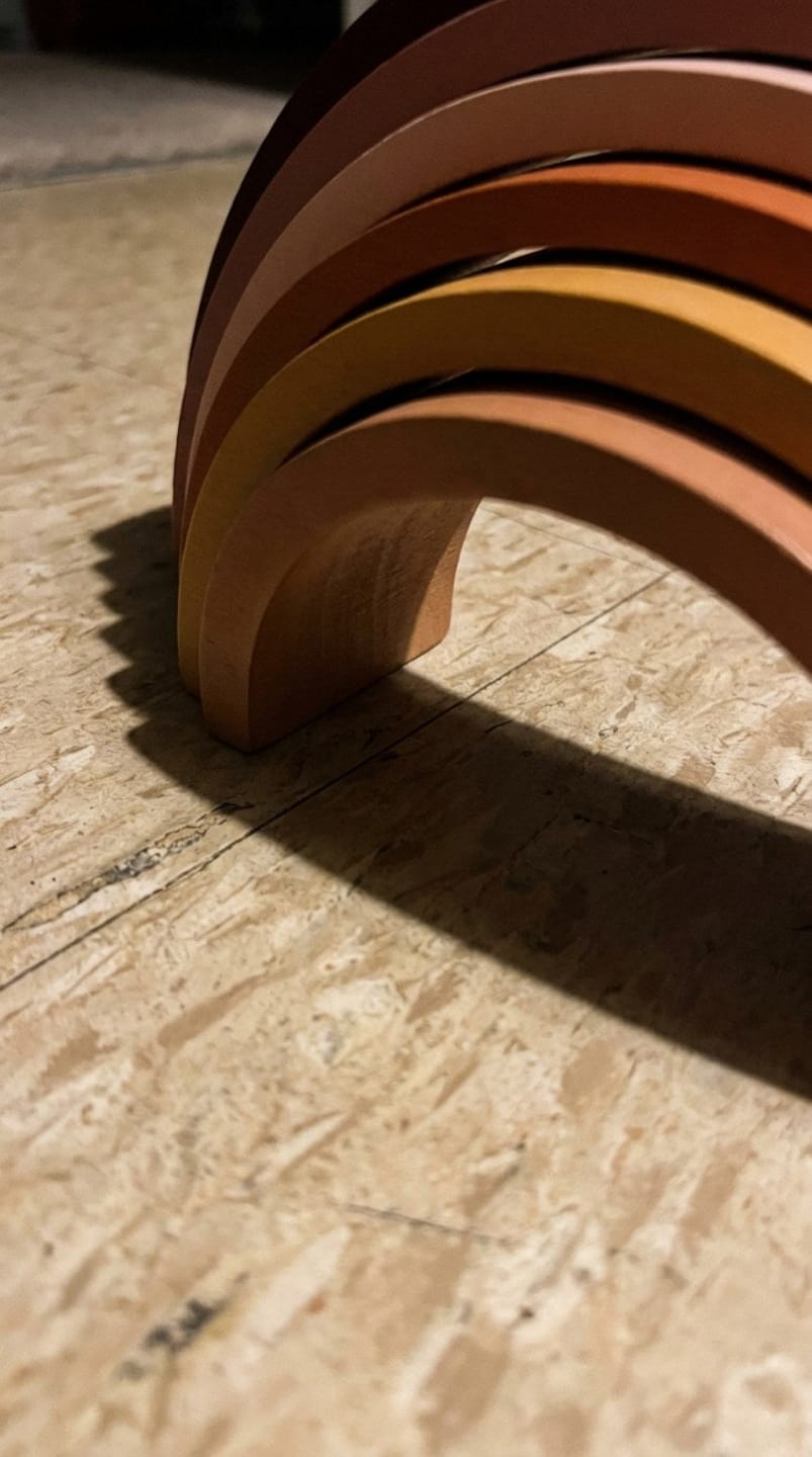 Customer photo review of Buntes Holz Regenbogen Spielzeug Kleinkind | Bögen Bauspielzeug Motorik Kreativ