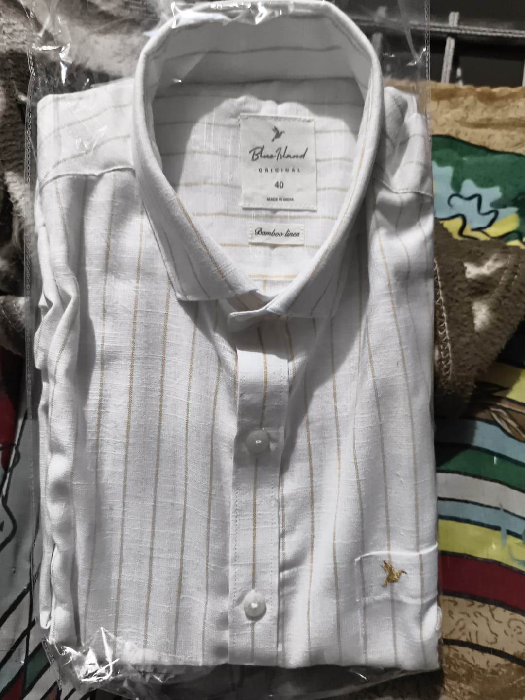 Customer photo review of Golden White Stripes -Full-Bamboo Linen