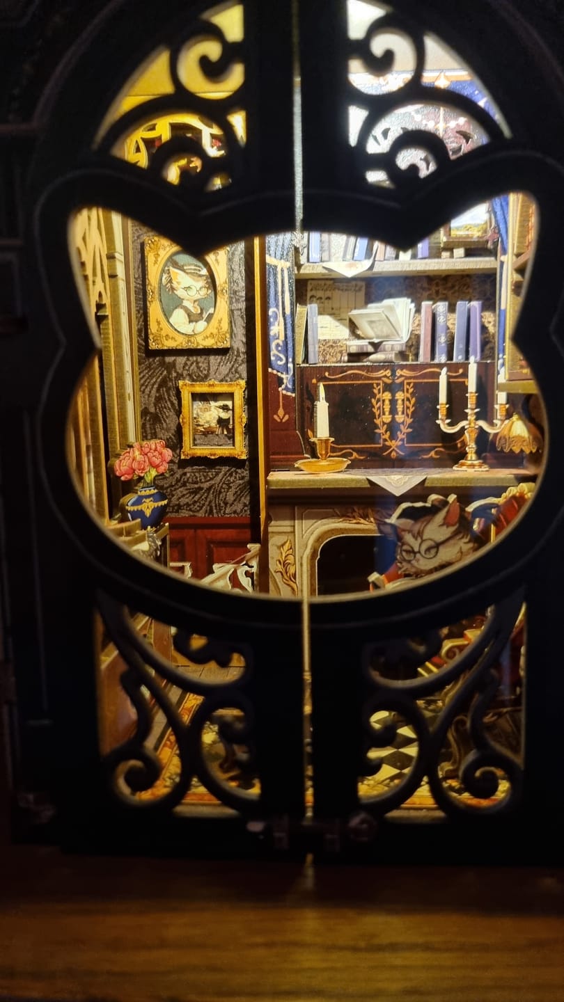 Customer photo review of Book Nook Count Cat’s Study