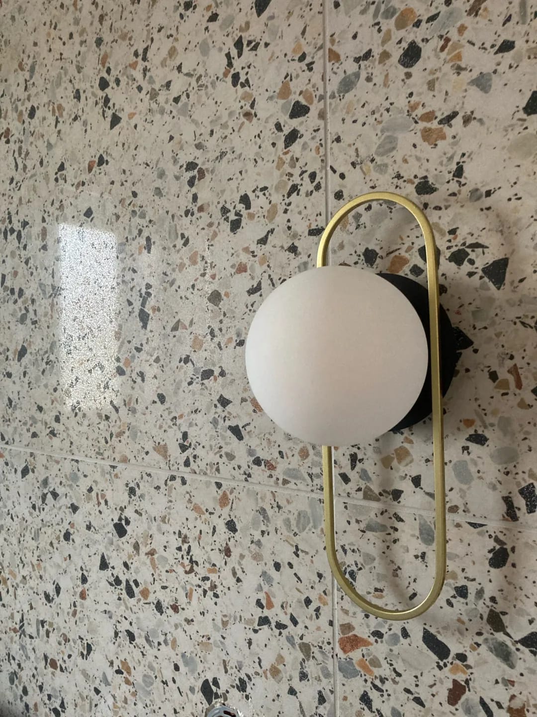 Customer photo review of Frosted Glass Wall Light for Bedroom, Eight Shapes, Gold