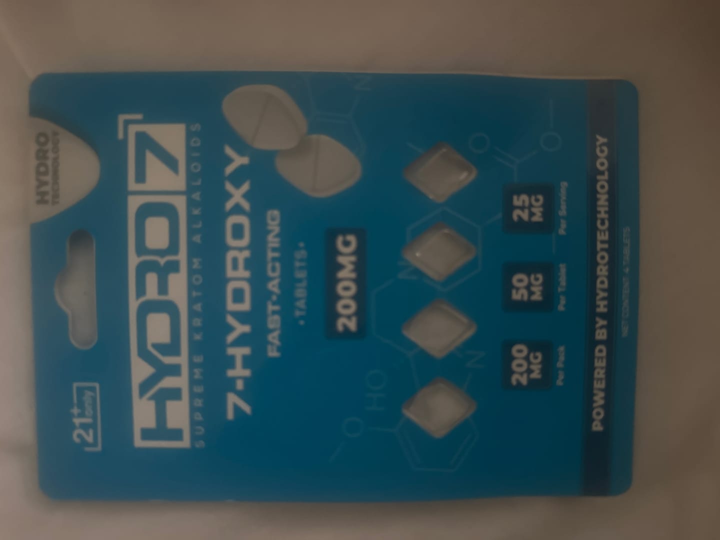 Customer photo review of 7-Hydroxy Tablets - 60MG (50 Count) 3000MG