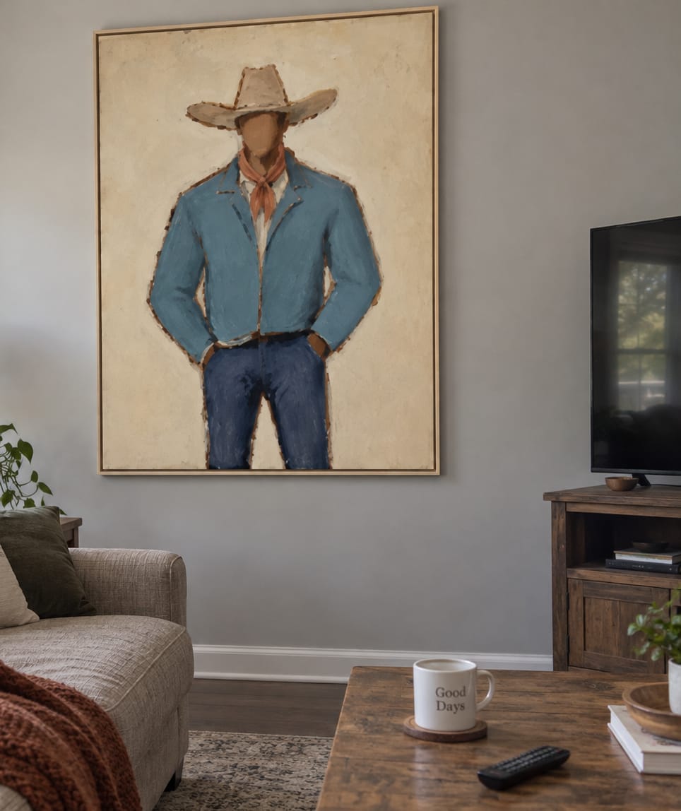 Customer photo review of Blue Mesa-Cowboy Portrait Painting