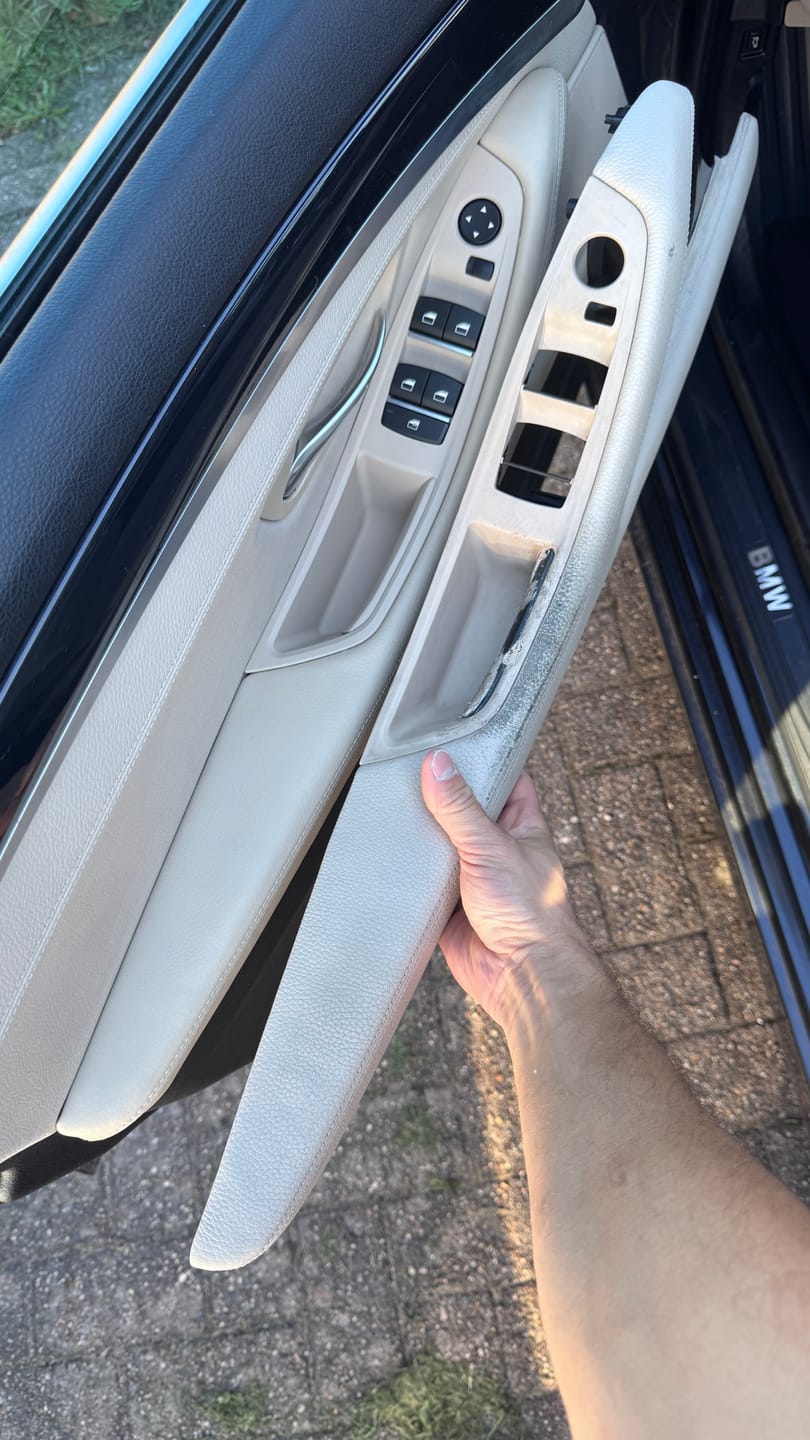 Customer photo review of Genuine Leather Driver Side Door Armrest Panel for BMW 5 Series F10 F11 (2011–2017, LHD)