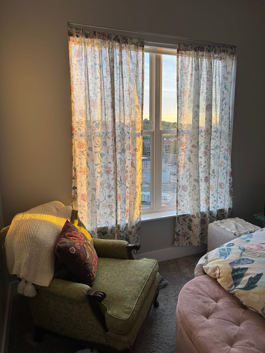 Customer photo review of Hattie Floral Linen Blend Curtains (2 Panels)