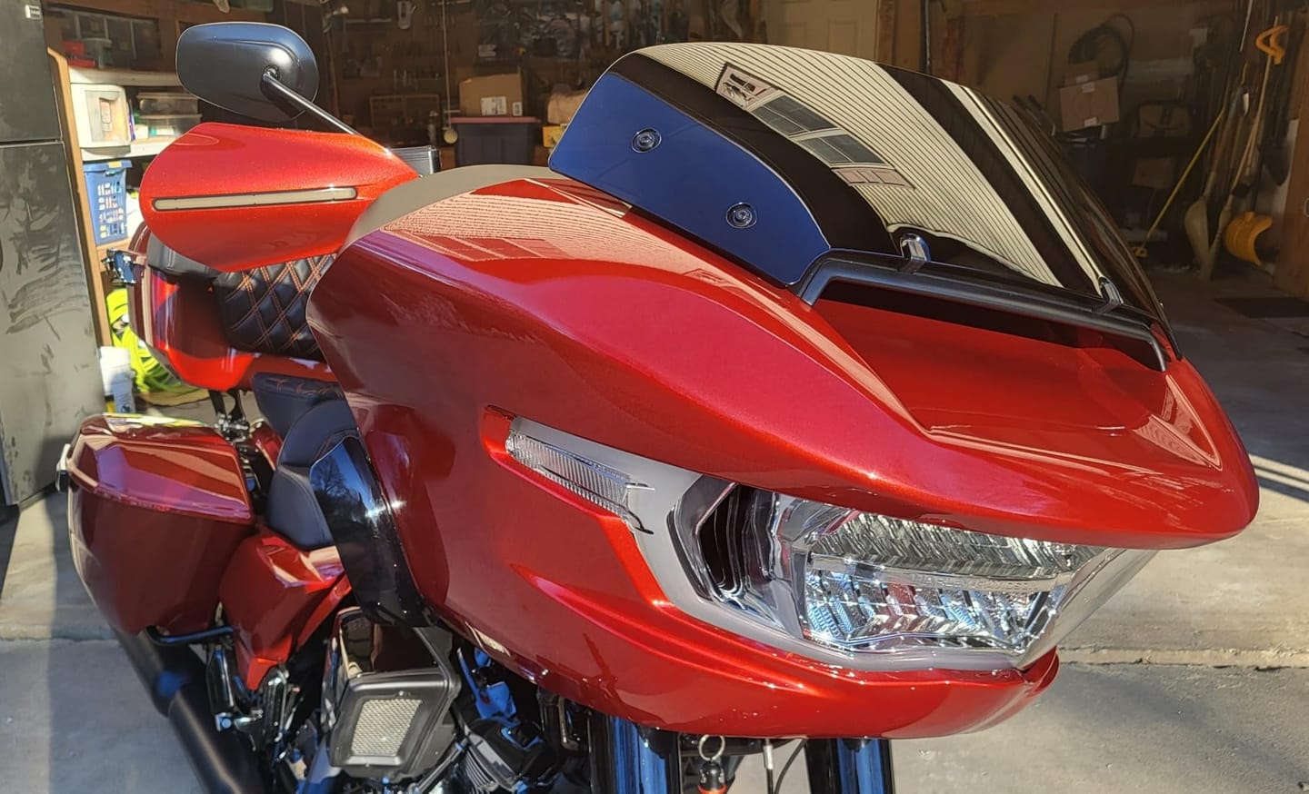 Customer photo review of Color Matched Hand Guards with LED - Fit for Harley Touring & Softail