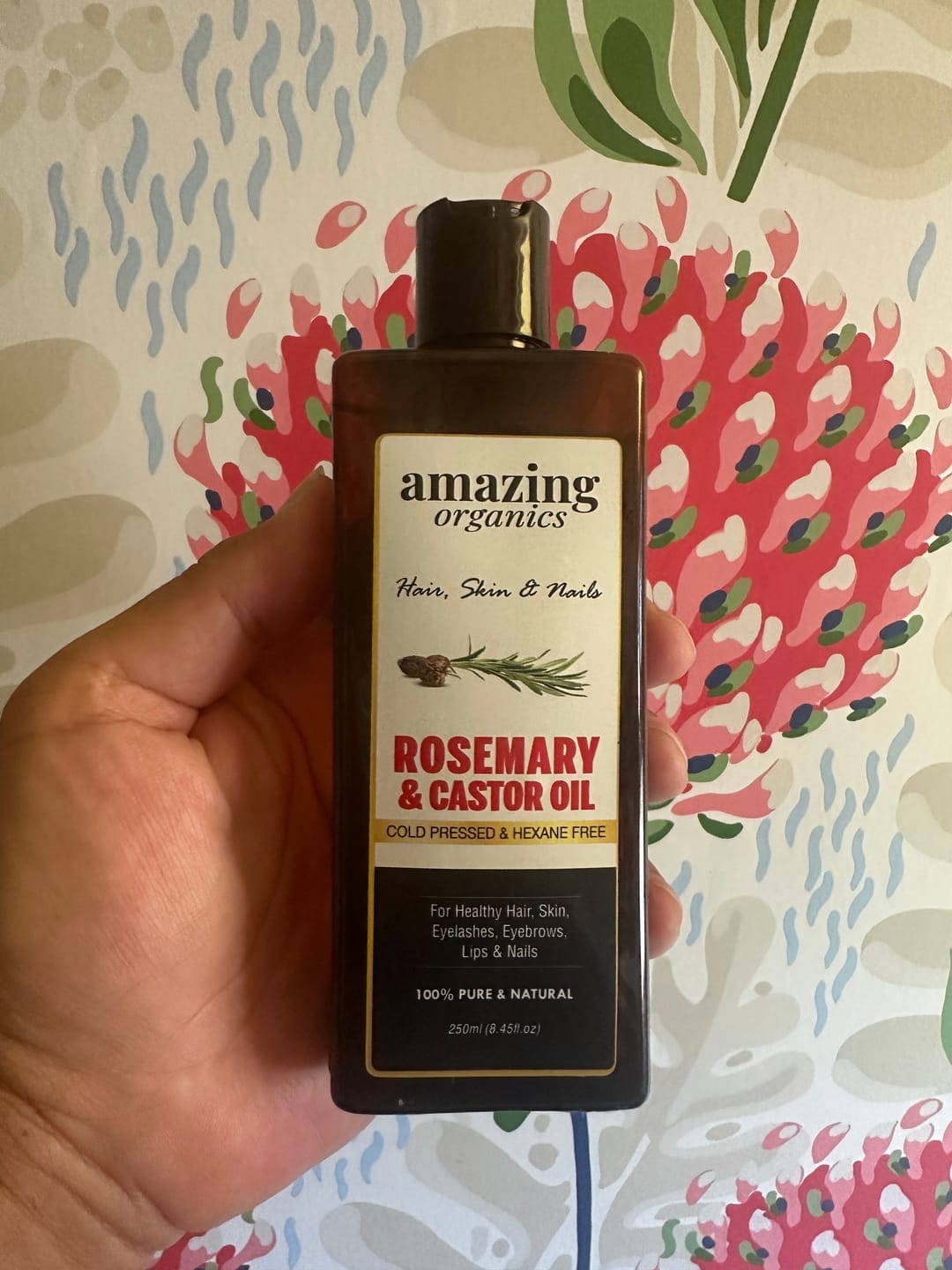 Customer photo review of Rosemary & Castor Hair Oil