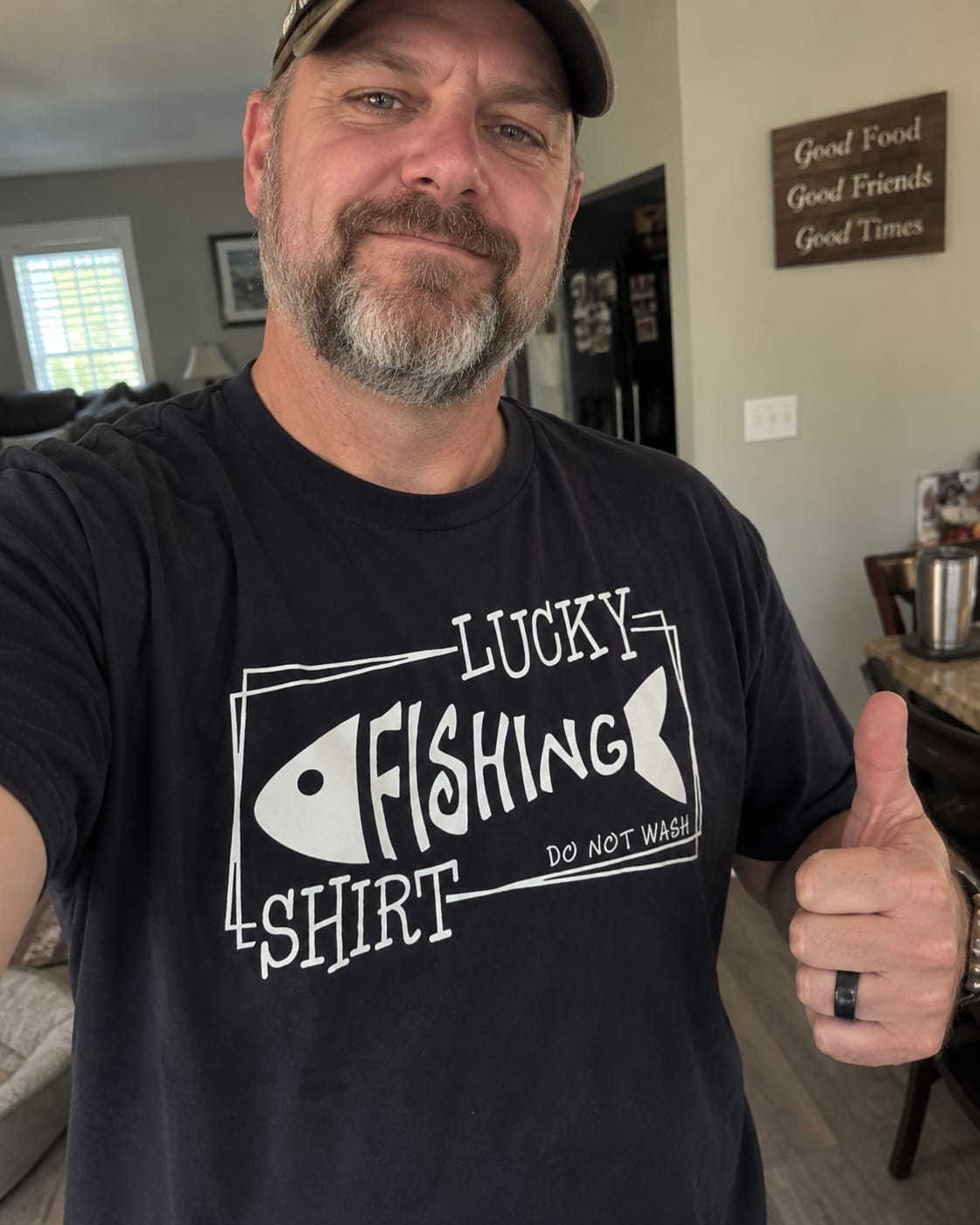 Customer photo review of Lucky Fishing T-Shirt