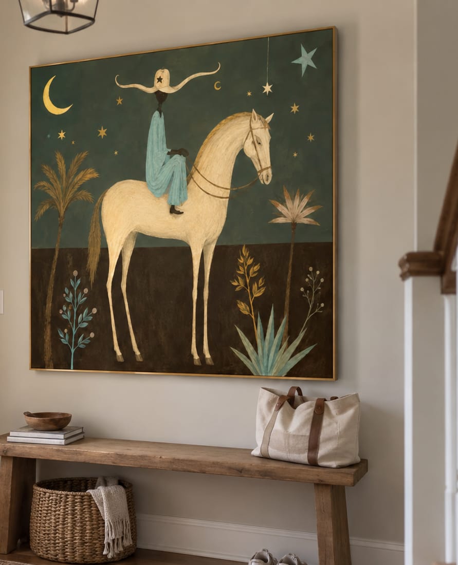 Customer photo review of Sage Celestial Horseman Painting