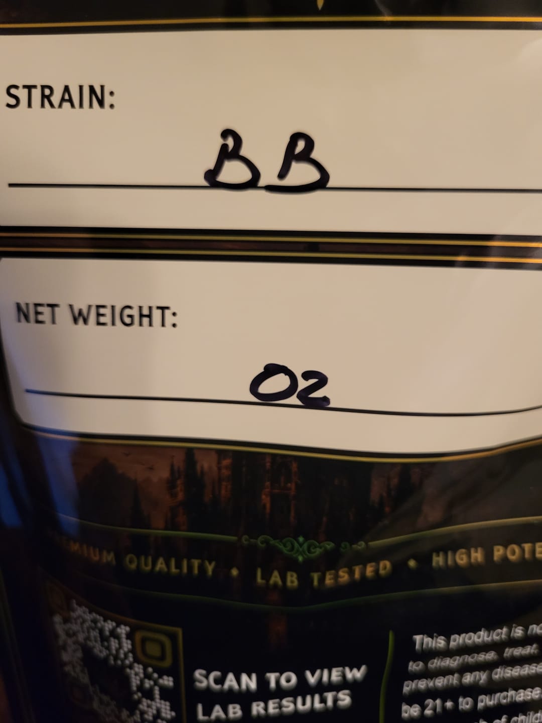 Customer photo review of Blackout Berries THCA Flower Ounce (28g)
