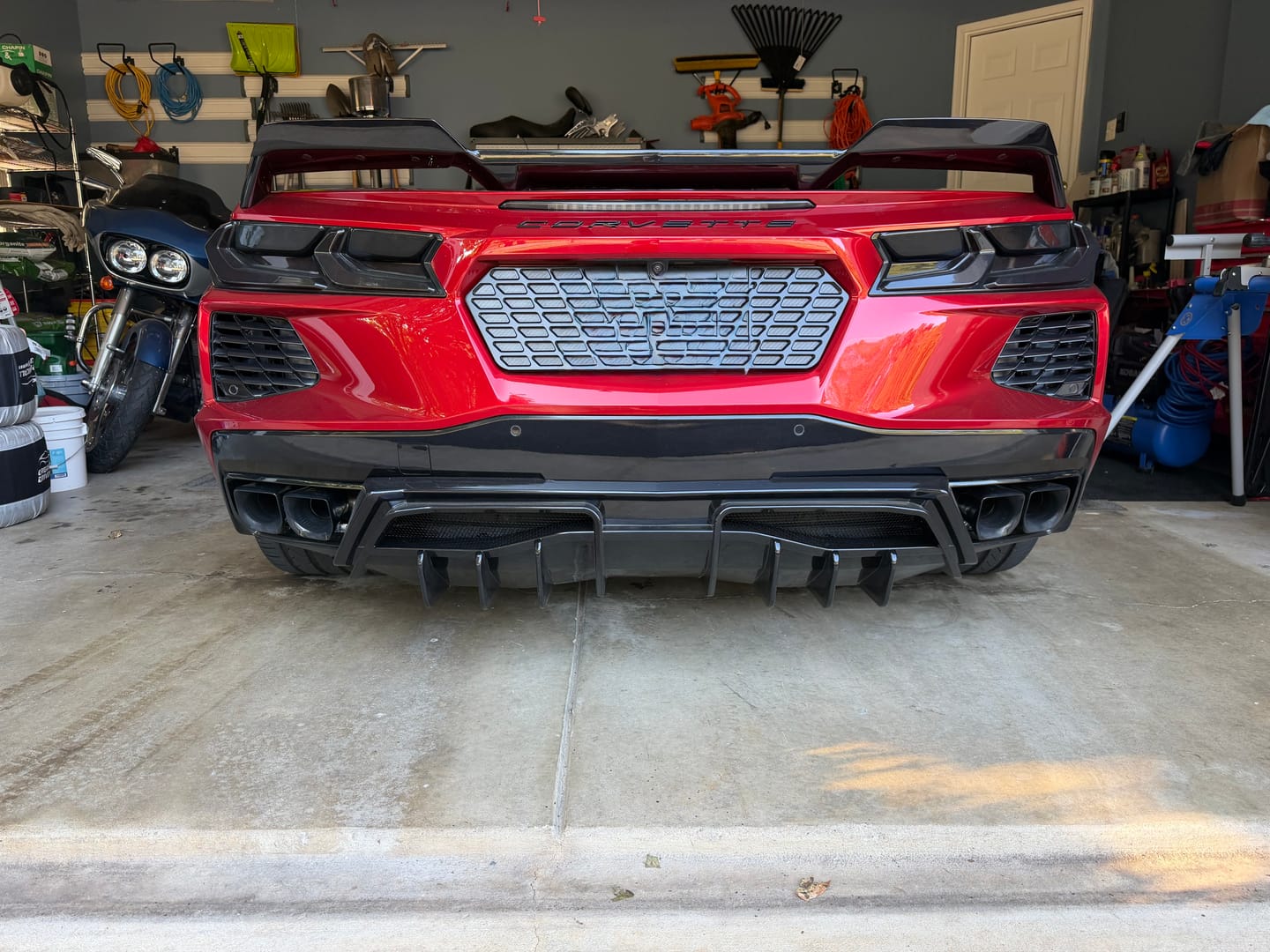 Customer photo review of Corvette C8 Rear Bumper Add-On Diffuser Splitter Lip