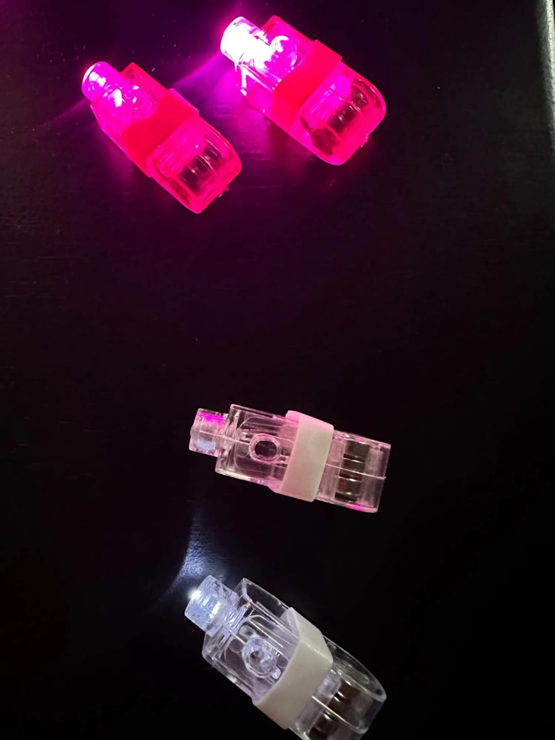 Customer photo review of 36-Piece Halloween LED Finger Lights – Neon Glow Party Favors (Boxed Set)