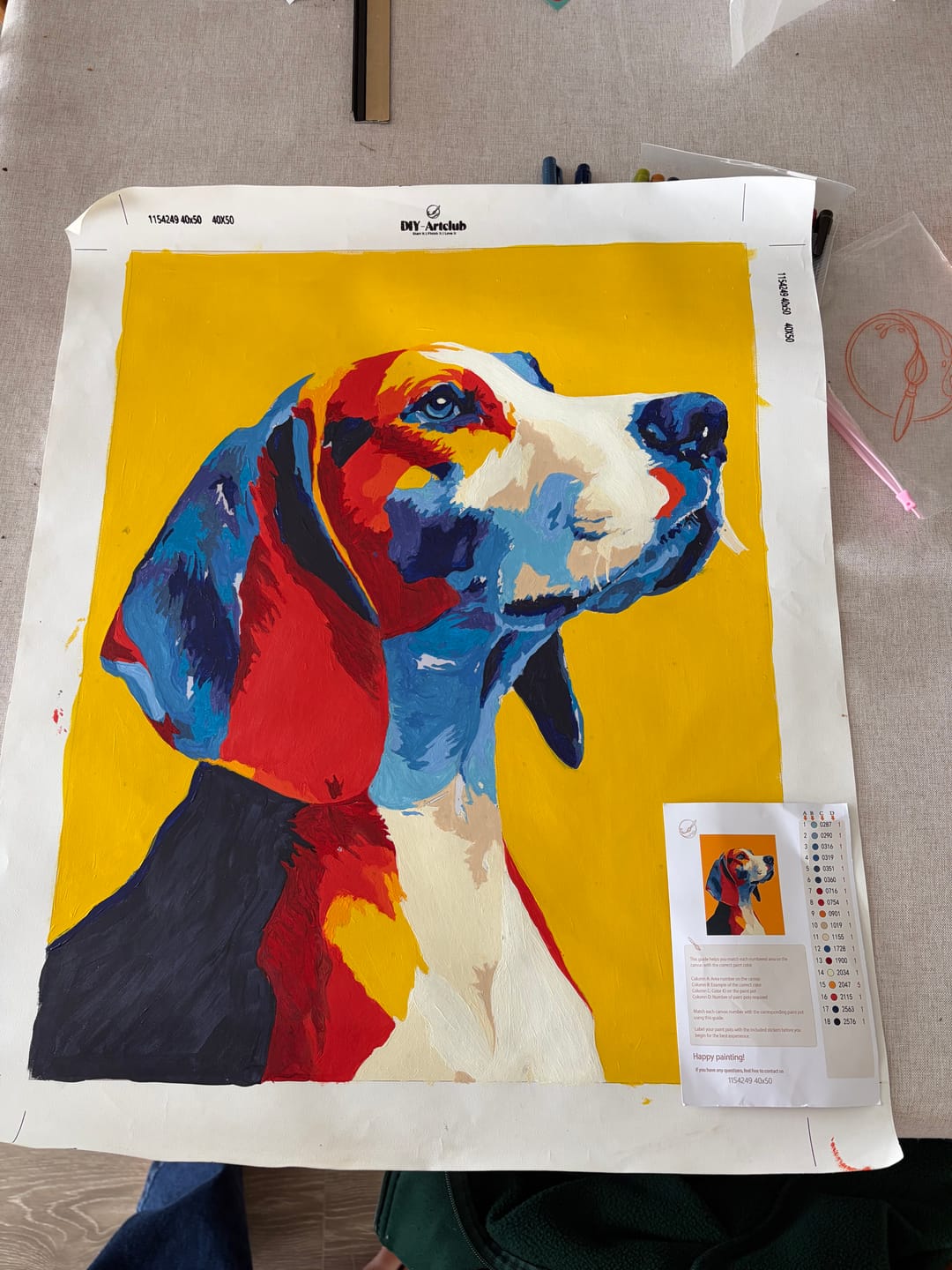 Customer photo review of Colorful Beagle | Paint by Number