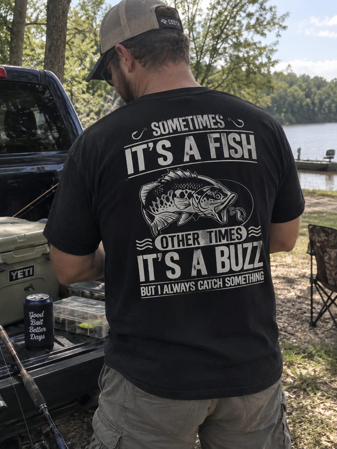 Customer photo review of Sometimes It's a Fish, Other Times a Buzz T-Shirt