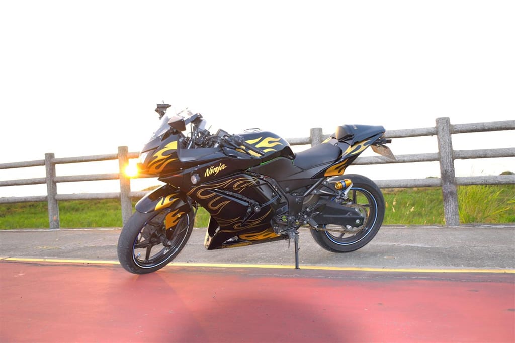 Customer photo review of Fairings for Ninja 250 EX250 2008 2009 2010 2011 2012 Fairing Kits Black Flame