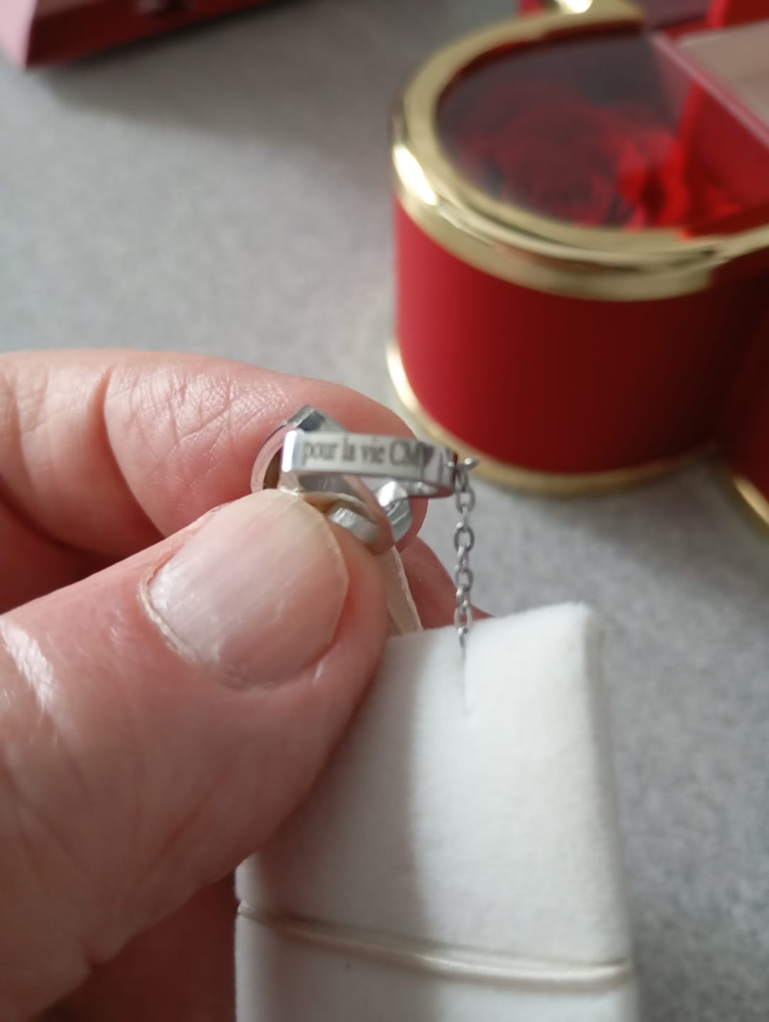 Customer photo review of Eternal Luck Box & Personalized Necklace
