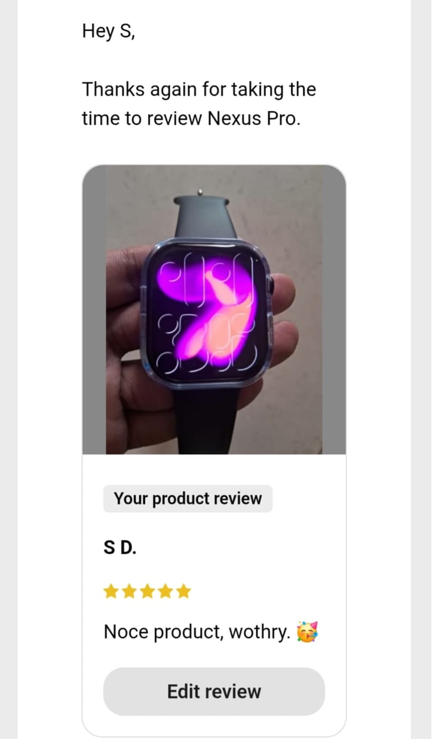 Customer photo review of Nexus Pro