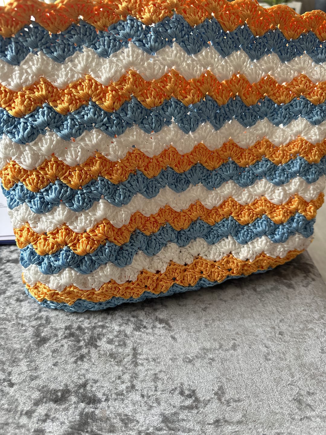 Customer photo review of Seabreaze Wave Tote Crochet Kit