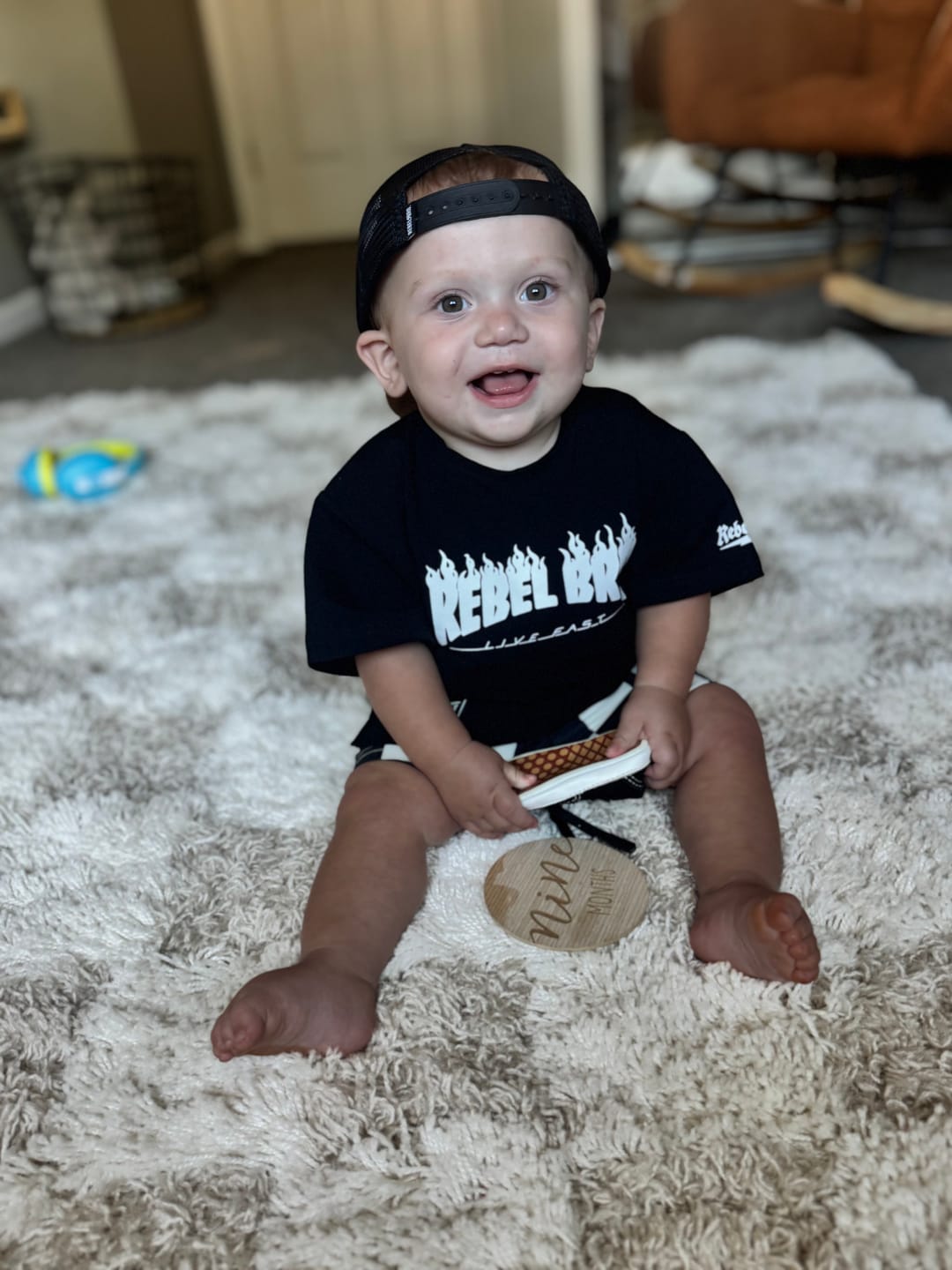 Customer photo review of Short Sleeve Tee in Rebel Bro x Live Fast Flames
