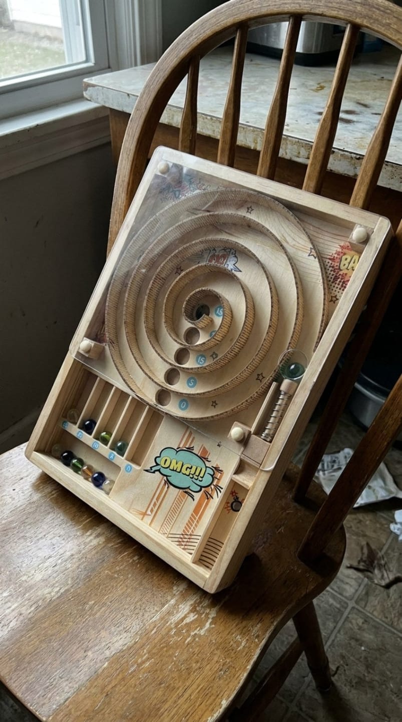 Customer photo review of Holz Flipper Spielzeug Kinder | Montessori Murmelspiel Motorik Arcade ab 3 Jahren
