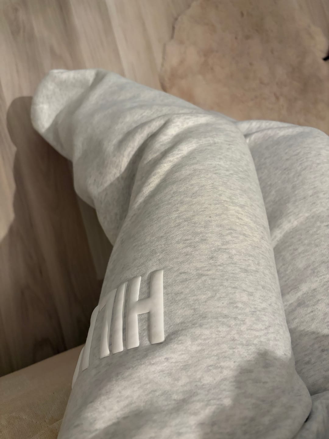 Customer photo review of GATED COMMUNITY CUFFED SWEATPANTS LIGHT GREY