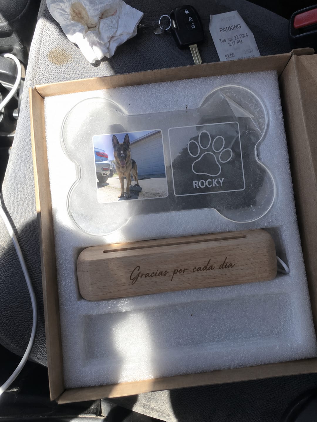 Customer photo review of Lámpara Memorial de Tu Perro