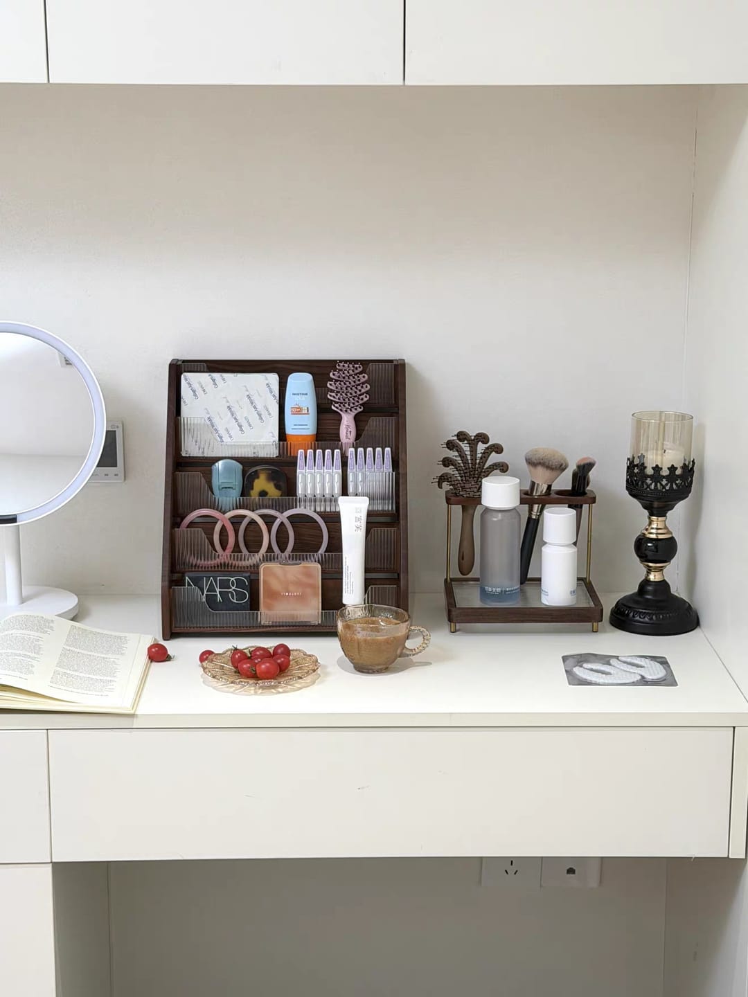 Customer photo review of Solid Walnut Five-Tier Coffee Sachet Organizer Shelf