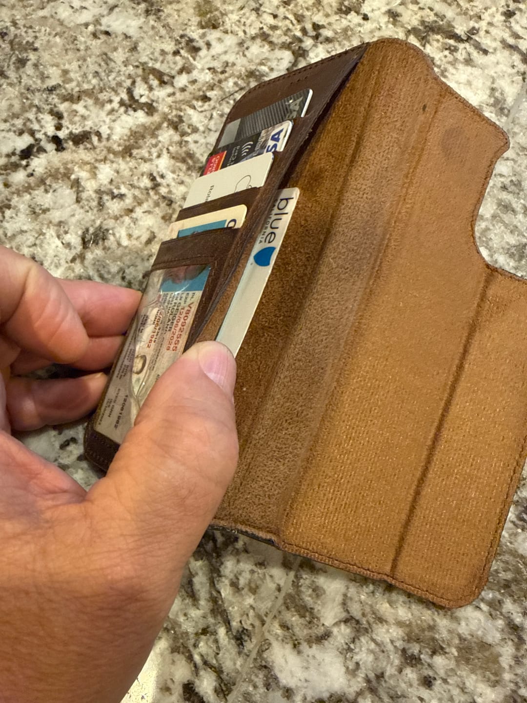 Customer photo review of Magic iPhone 16 Pro Max Leather Detachable Wallet Case