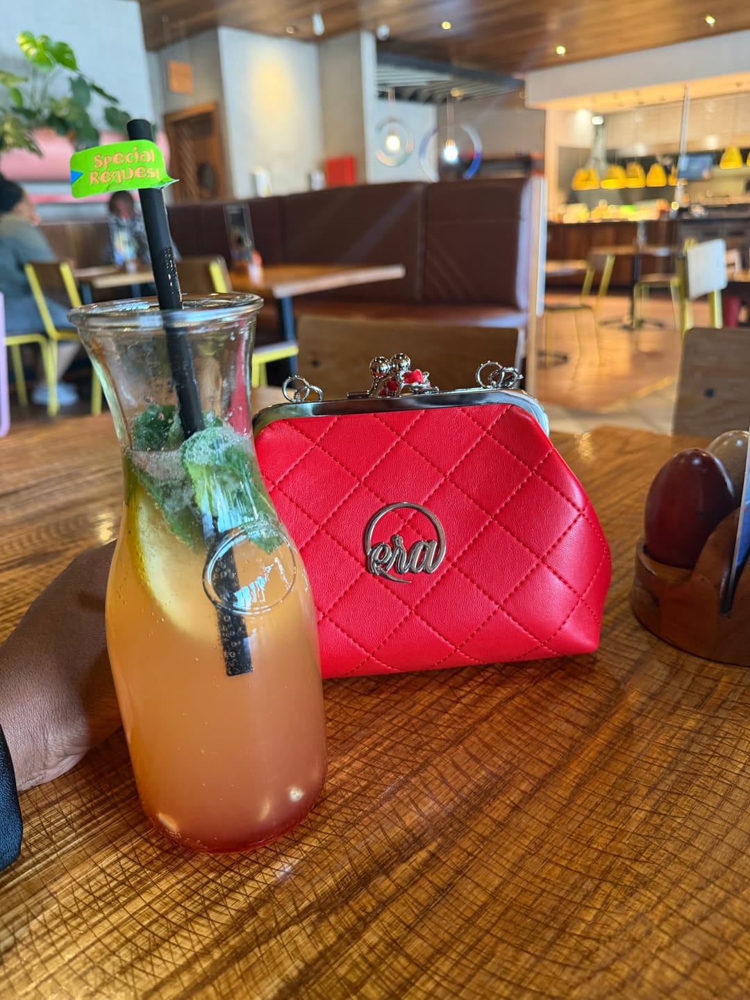 Customer photo review of ERA Mini Kisslock Chain Bag – Red