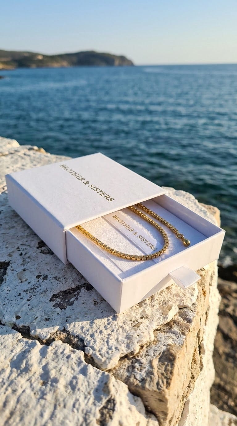 Customer photo review of Box Chain Anklet