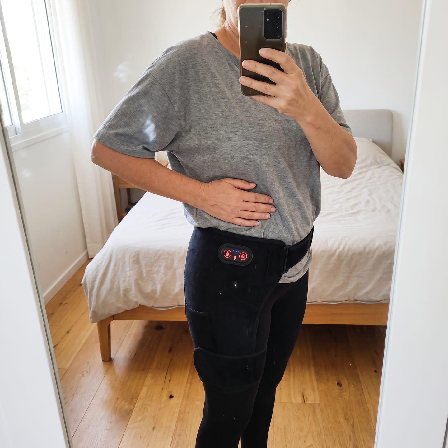 Customer photo review of חגורת עיסוי לירך 4-ב-1
